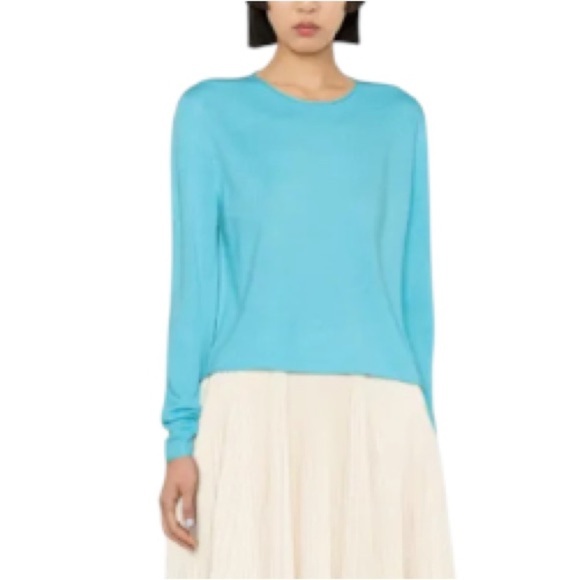 Lisa Yang Ida Cashmere Sweater NWT Amalfi Blue Organic Cashmere - Picture 13 of 13